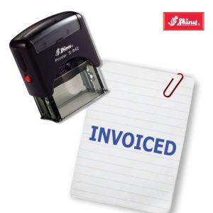 Shiny 38x14mm Stock Stamp - Invoiced