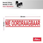 Shiny 38x14mm Stock Stamp - Nie Oordraagbaar
