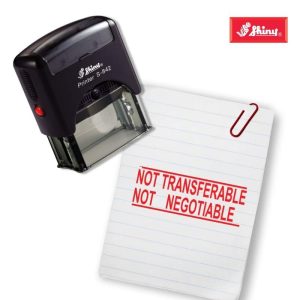 Shiny 38x14mm Stock Stamp - Not Transferable Negotiable