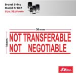 Shiny 38x14mm Stock Stamp - Not Transferable Negotiable