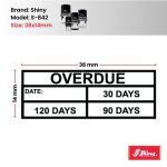 Shiny 38x14mm Stock Stamp - Overdue Date Days