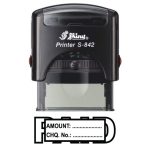 Shiny 38x14mm Stock Stamp - Paid Amount CHQ No