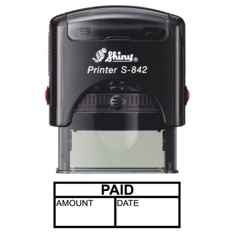 Shiny 38x14mm Stock Stamp - Paid Amount Date Shiny 38x14mm Stock Stamp - Paid Amount Date