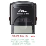 Shiny 38x14mm Stock Stamp - Please Pay Us Plus