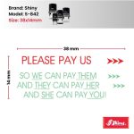 Shiny 38x14mm Stock Stamp - Please Pay Us Plus
