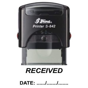 Shiny 38x14mm Stock Stamp - Received Date Space