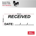 Shiny 38x14mm Stock Stamp - Received Date Space