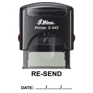 Shiny 38x14mm Stock Stamp - Resend with Date Space