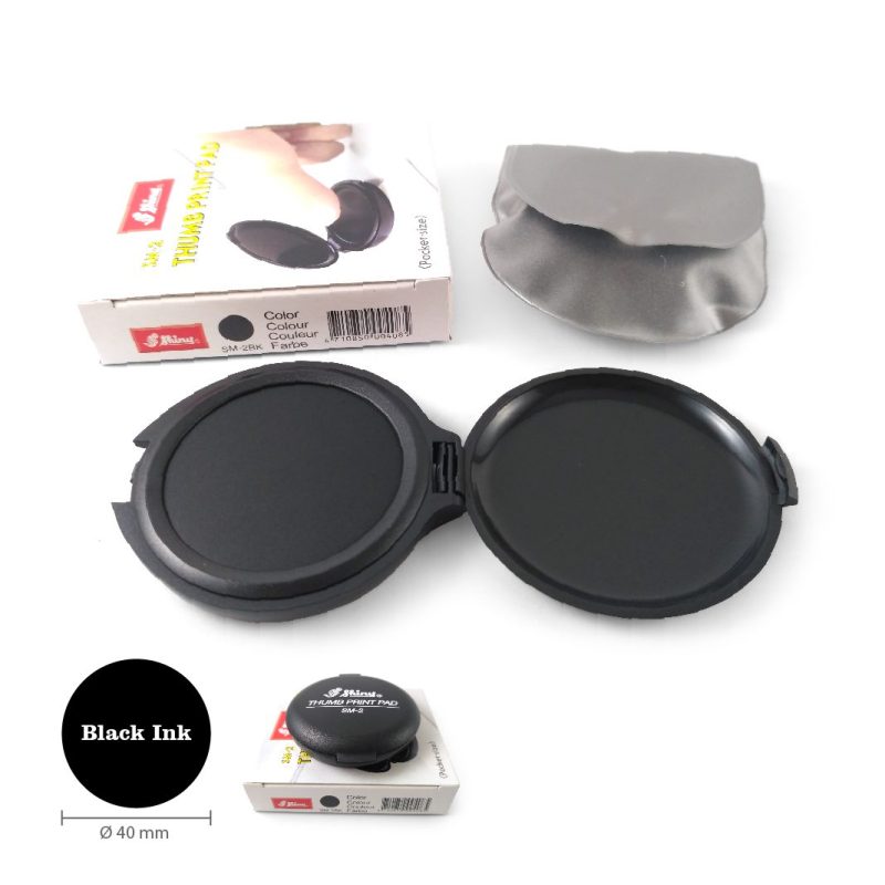 Shiny Finger Prints Pad 40mm Round Black Ink