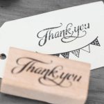 Wooden Hand Stamp thank you