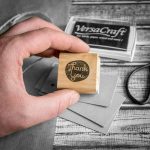 Wooden Hand Stamp thank you