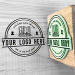 Wooden Hand Stamp your logo here