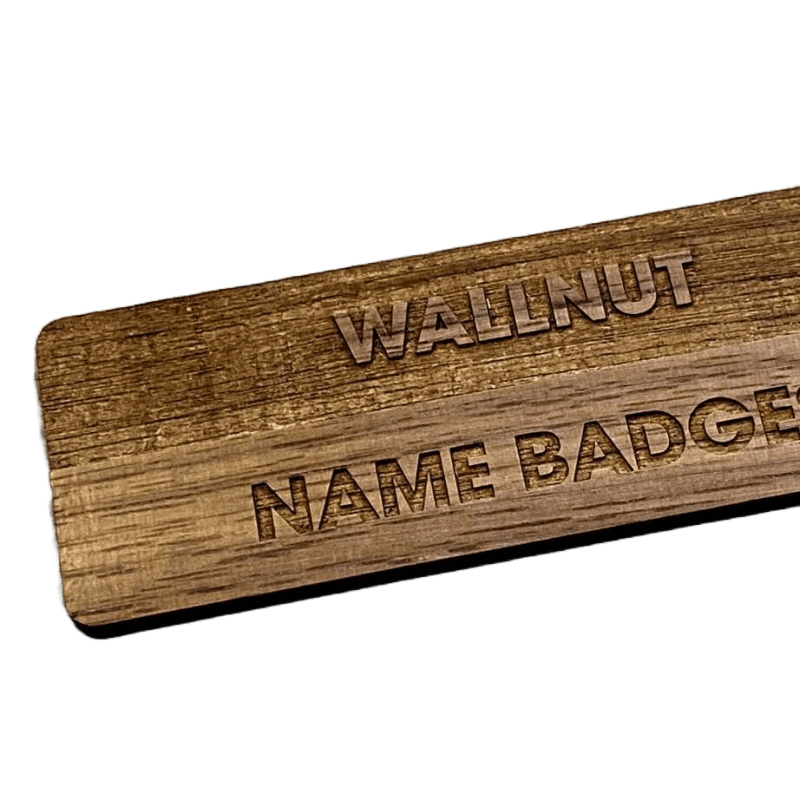 Wallnut Wood Name Badge
