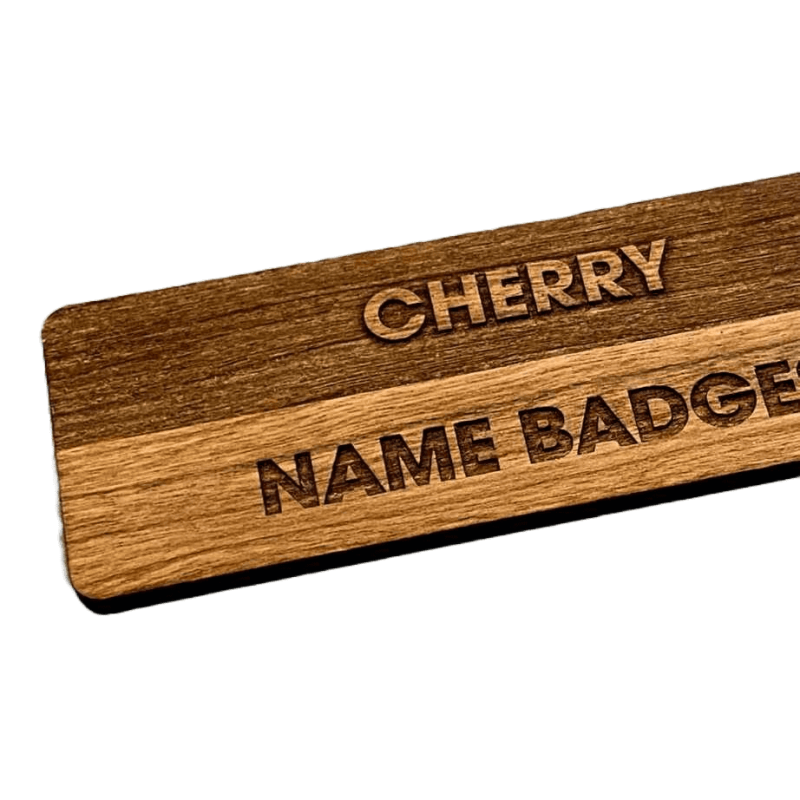 Cherry Wood Name Badge