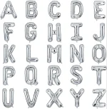 Silver Letter & Number Balloons