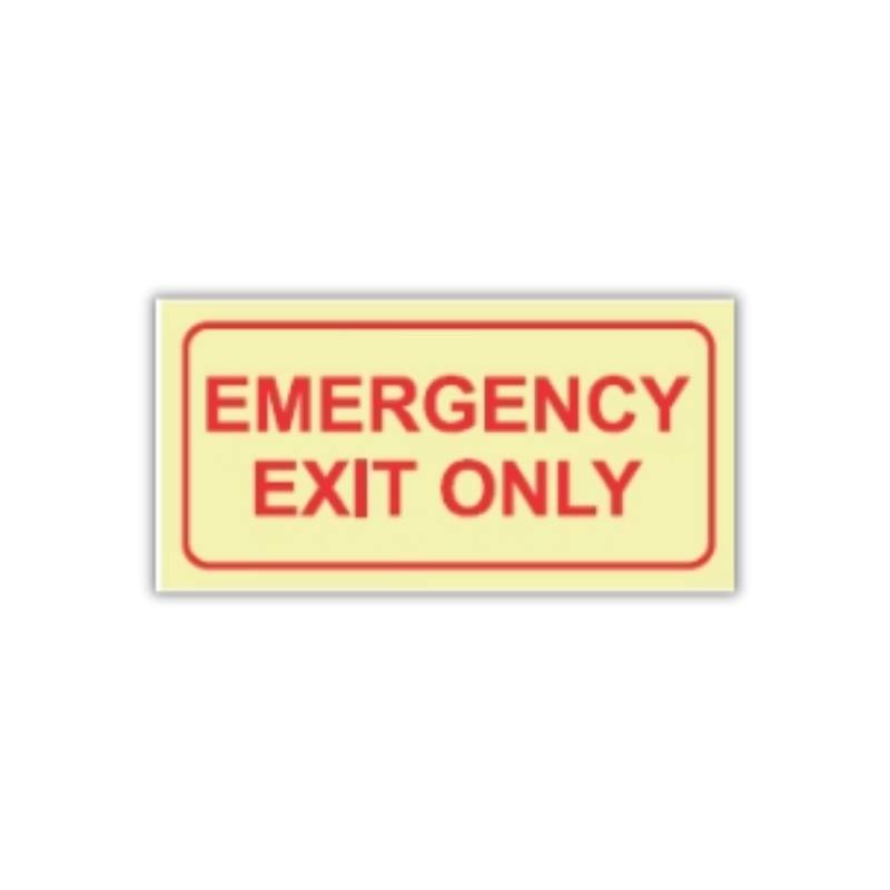 4 SABS Emergency Exit Only Photoluminescent Sign (F41)
