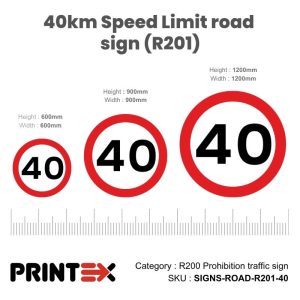 40km Speed Limit road sign (R201)
