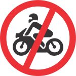 NO MOTORCYCLES ROAD SIGN (R222)