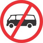 NO MINI-BUSES ROAD SIGN (R225)