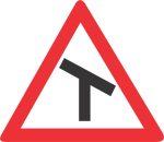 SKEW T-JUNCTION (RIGHT) ROAD SIGN (W105)