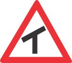 SKEW T-JUNCTION (LEFT) ROAD SIGN (W106)