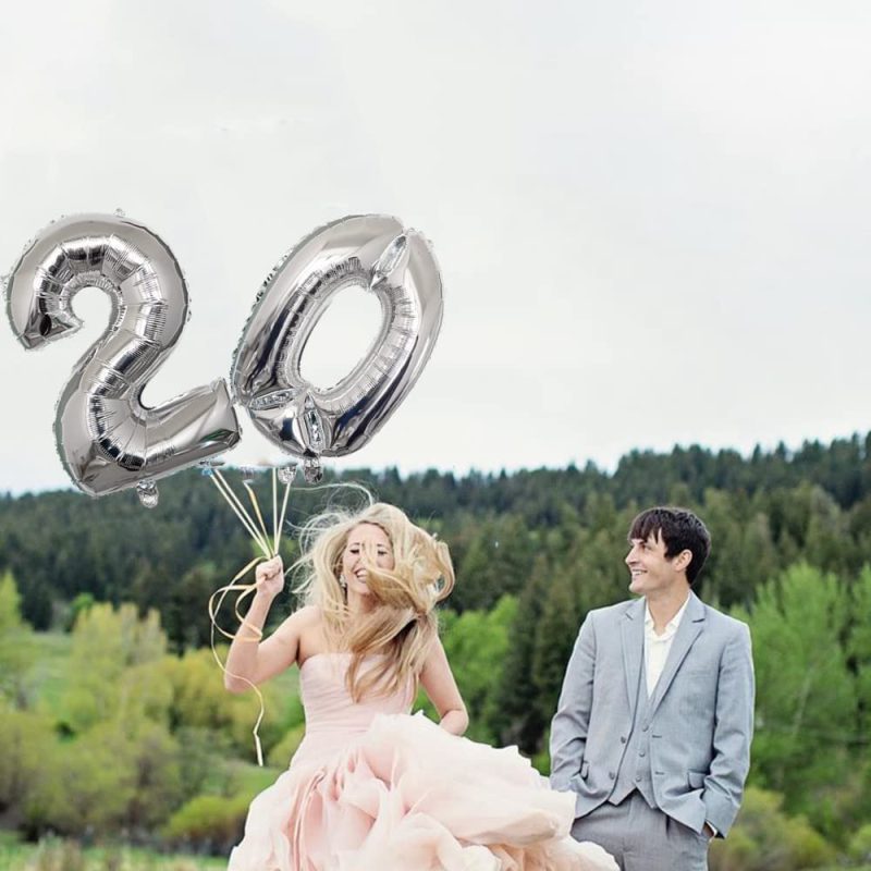 Silver Letter & Number Balloons