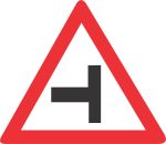 SIDE-ROAD JUNCTION (LEFT) ROAD SIGN (W107)