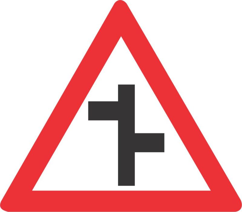 STAGGERED JUNCTIONS (R-L) ROAD SIGN (W109)