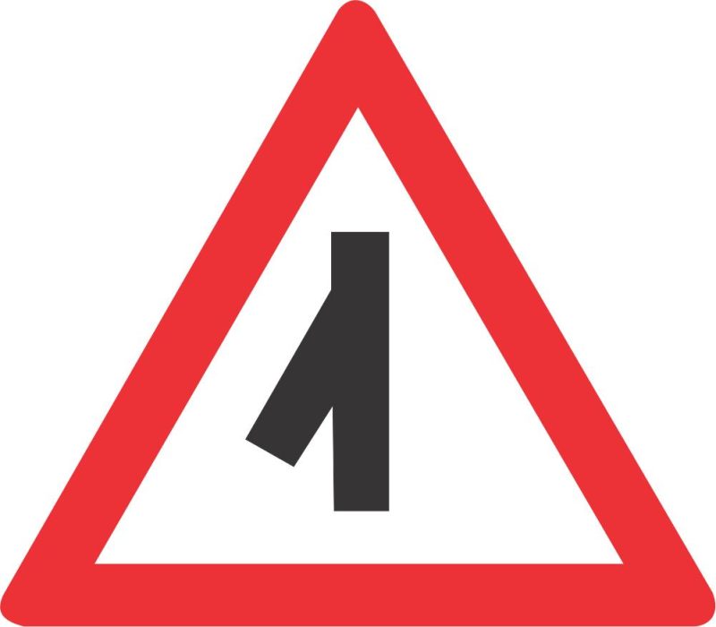 SHARP JUNCTION (LEFT) ROAD SIGN (W112)