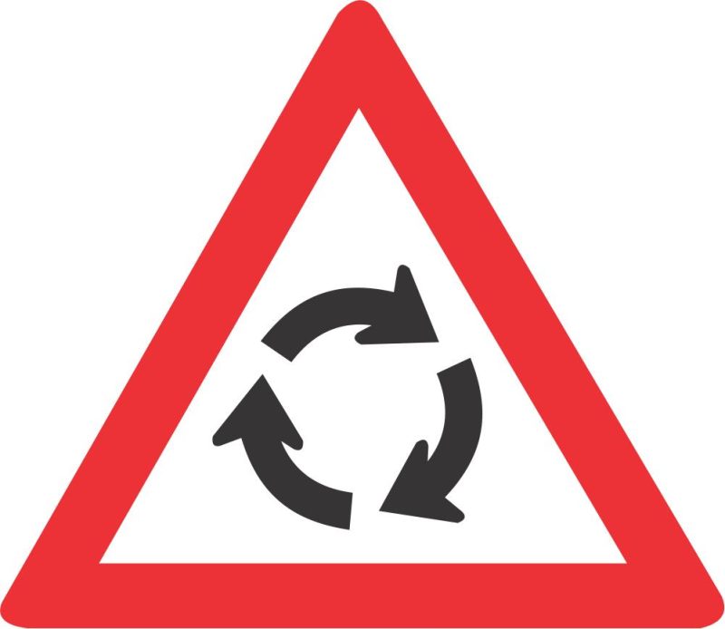 TRAFFIC CIRCLE ROAD SIGN (W201)