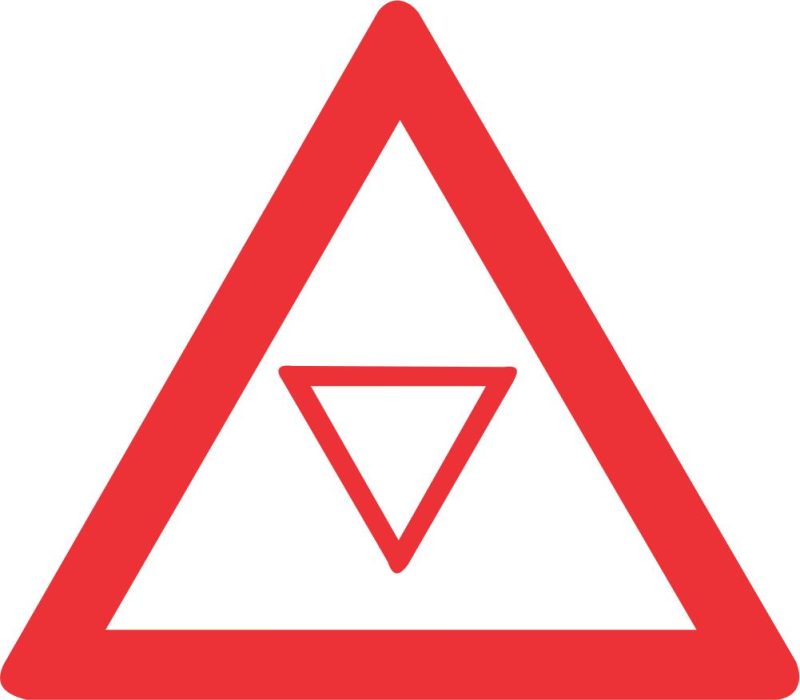 SABS TRAFFIC CONTROL "YIELD" AHEAD ROAD SIGN (W303)