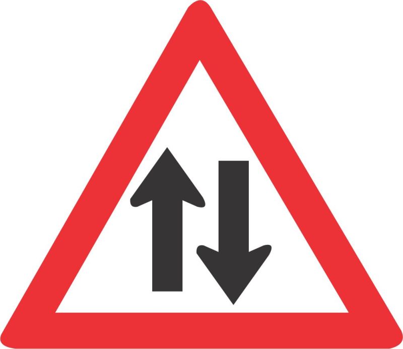 TWO - WAY TRAFFIC ROAD SIGN (W212)