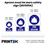 Aprons must be worn safety sign (MV009A)