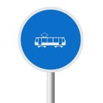 Buses, Trams and Minibuses Only road sign (R140)
