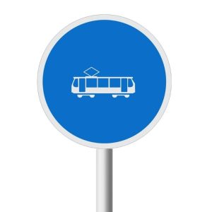 Buses, Trams and Minibuses Only road sign (R140)