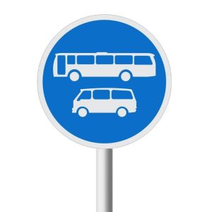 Buses And Midi-Buses Only Road Sign (R135)