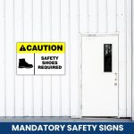 Caution : Safety Shoes Required Safety Sign (MV007B)