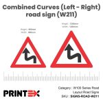 Combined Curves (Left - Right) Road Sign (W211)