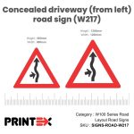 Concealed Driveway (From Left) Road Sign (W217)