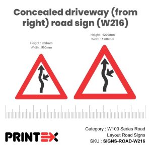 Concealed Driveway (From Right) Road Sign (W216)