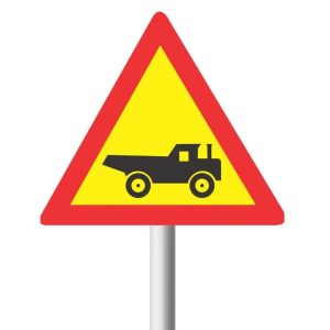 Sabs Construction Vehicle Crossing Road Sign (Tw344)