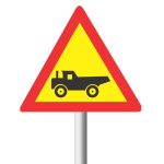 Sabs Construction Vehicle Crossing Road Sign (Tw345)