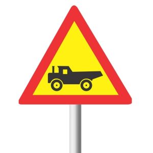 Sabs Construction Vehicle Crossing Road Sign (Tw345)