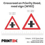 Crossroad On Priority Road, Road Sign (W102)