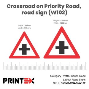 Crossroad On Priority Road, Road Sign (W102)