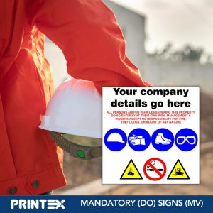 DISCLAIMER WITH PPE, DANGER, NO SMOKING AND WARNING SAFETY SIGN (PPE001)
