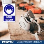 DUST MASK MUST BE WORN SAFETY SIGN (MV012 A)