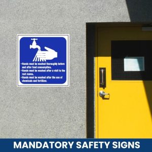 Directions on when to wash hands safety sign (M8)