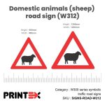Sabs Domestic Animals (Sheep) Road Sign (W312)