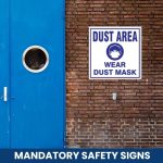 Dust area wear a dust mask safety sign (C35)